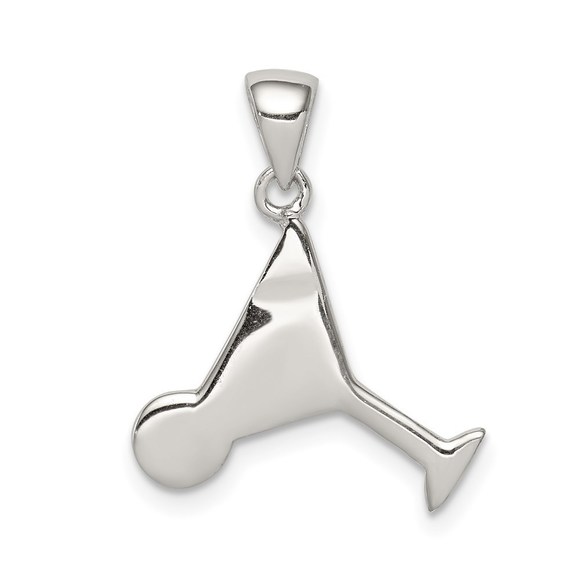 925 Sterling Silver Hematite-plated Marcasite Red & Green Enameled Martini Charm - Picture 4 of 4